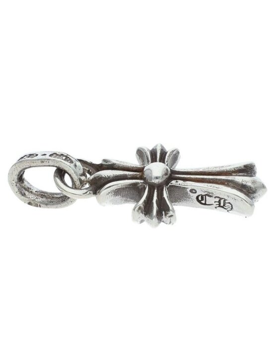 Chrome Hearts Sterling Silver Baby Fat Cross Pendant Roll  Chrome Hearts Crs Bbyfat Baby Fat Silver Necklace Top
